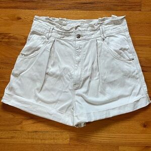We The Free High Waist Shorts White Paper Bag